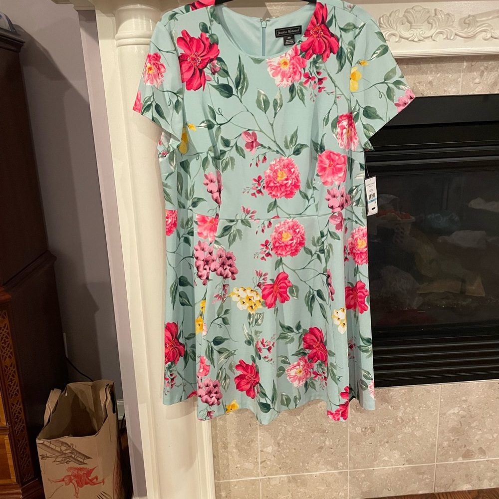 GREEN AND PINK PLUS SIZED DRESS